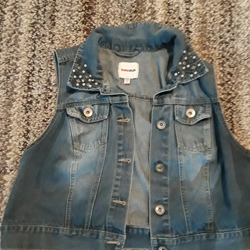 Cropped Sleeveless Jean Jacket 1x - Picture 1 of 3
